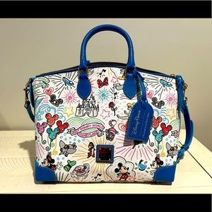 New Dooney & Bourke Disney Blue Sketch 10th Anniversary Satchel